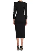 Gathered Jersey Sheath Dress