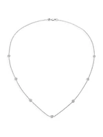 18K White Gold & 0.7 TCW Diamond Station Necklace