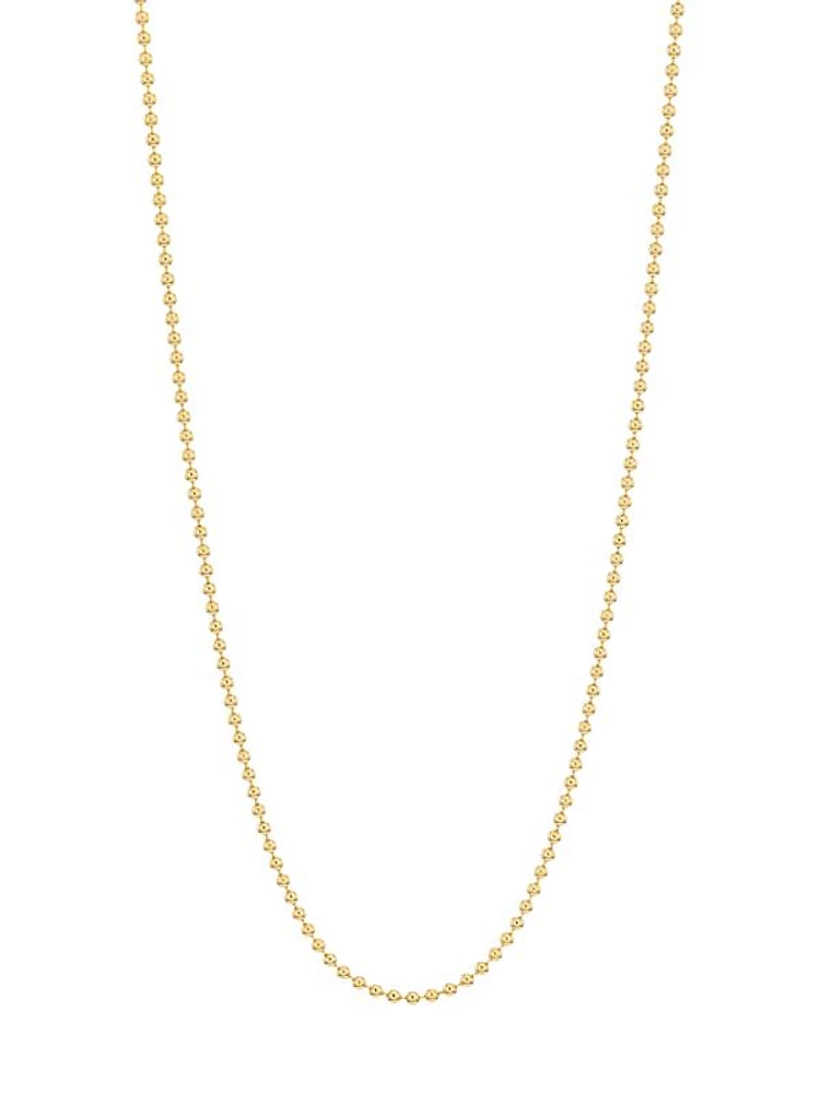 18K Yellow Gold Ball Chain Necklace, 18"