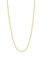 18K Yellow Gold Heavy Beaded Ball Chain Necklace/18"