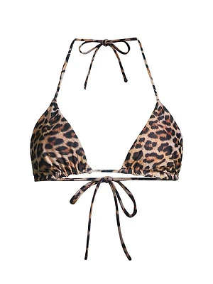 Fifi Leopard Print Triangle Bikini Top