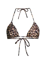 Fifi Leopard Print Triangle Bikini Top