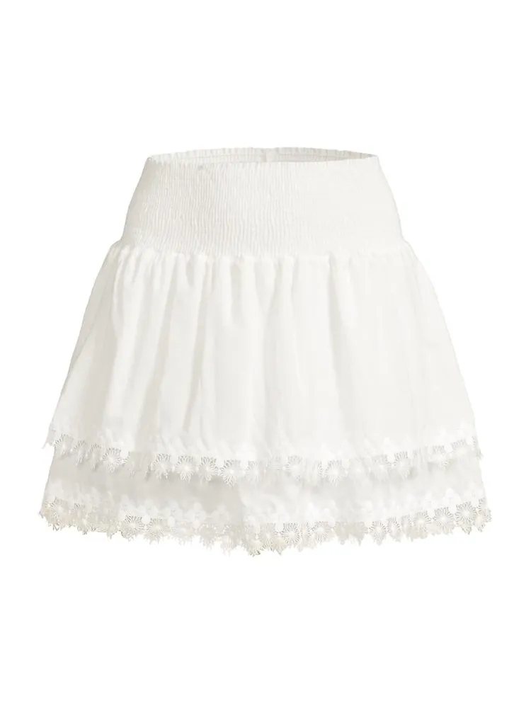 Belle Smocked Tiered Miniskirt