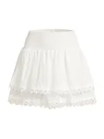 Belle Smocked Tiered Miniskirt