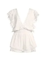 Raja Lace-Trimmed Romper