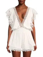 Raja Lace-Trimmed Romper