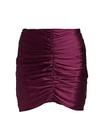 Silk Ruched Mini Skirt