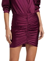 Silk Ruched Mini Skirt