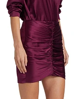 Silk Ruched Mini Skirt