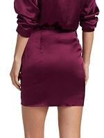 Silk Ruched Mini Skirt