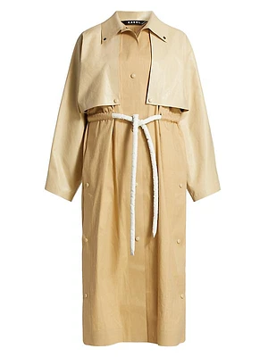 Cape Drawstring Trench Coat