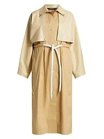 Cape Drawstring Trench Coat