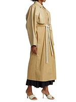 Cape Drawstring Trench Coat