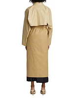 Cape Drawstring Trench Coat