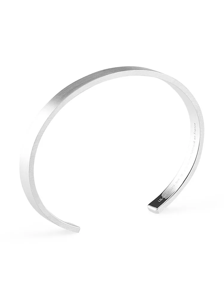 Unisex 15G Brushed Sterling Silver Ribbon Bracelet