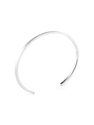 Unisex 7G Brushed Sterling Silver Ribbon Bracelet