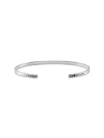 Unisex 7G Brushed Sterling Silver Ribbon Bracelet