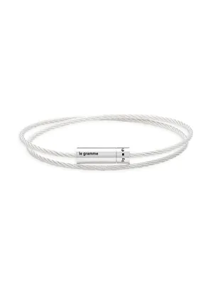 9G Polished Sterling Silver Double Cable Bracelet