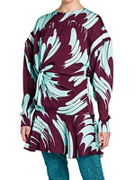 Maisie Abstract Print Front-Twist Minidress