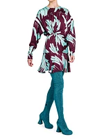 Maisie Abstract Print Front-Twist Minidress