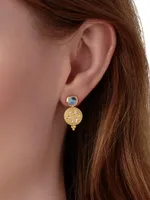 Cosmos 18K Yellow Gold, Moonstone & Diamond Drop Earrings