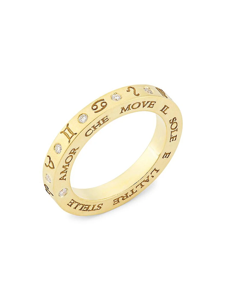 Zodiac 18K Yellow Gold & Diamond Ring