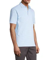 Hales Striped Stretch Jersey Polo Shirt