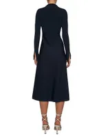 Core Crepe Knit A-Line Midi-Dress