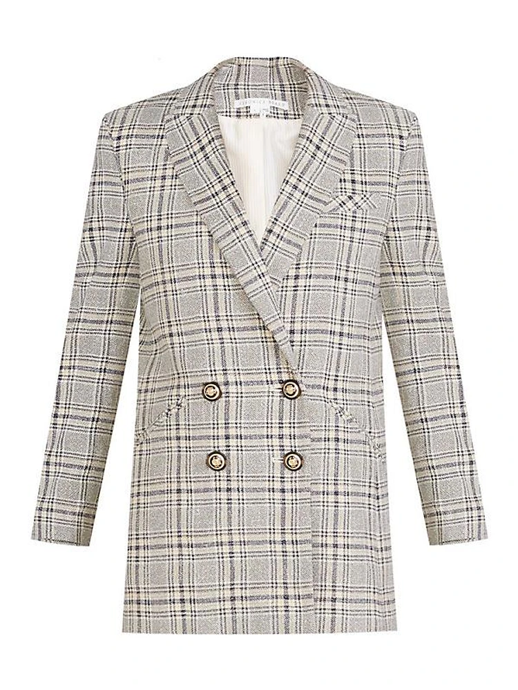 Oria Checked Double-Breasted Blazer