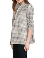 Oria Checked Double-Breasted Blazer