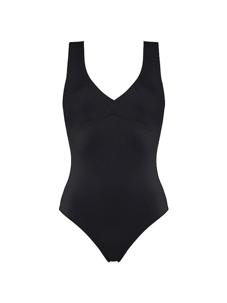 Hold Up Plunge V-Neck One-Piece Swimsuit