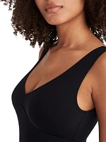 Hold Up Plunge V-Neck One-Piece Swimsuit