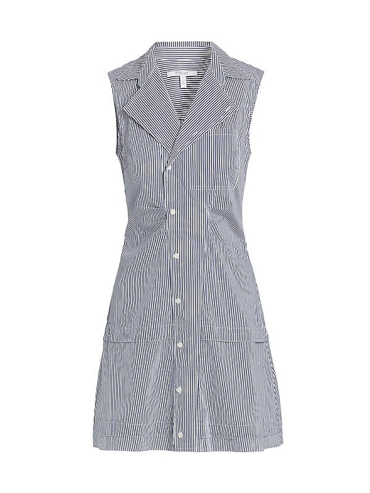 Striped Cotton-Blend Shirtdress