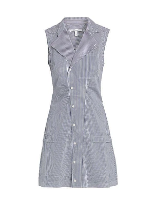 Striped Cotton-Blend Shirtdress