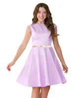 Girl's Embellished Satin Dress