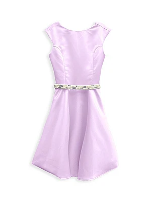 Girl's Embellished Satin Dress