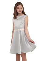 Girl's Embellished Satin Dress