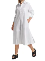 Cotton Long-Sleeve Shirtdress