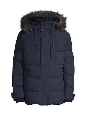 Bremen Faux Fur Trim Puffer Jacket