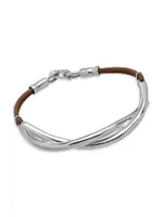 Flavia Sterling Silver & Leather Bracelet