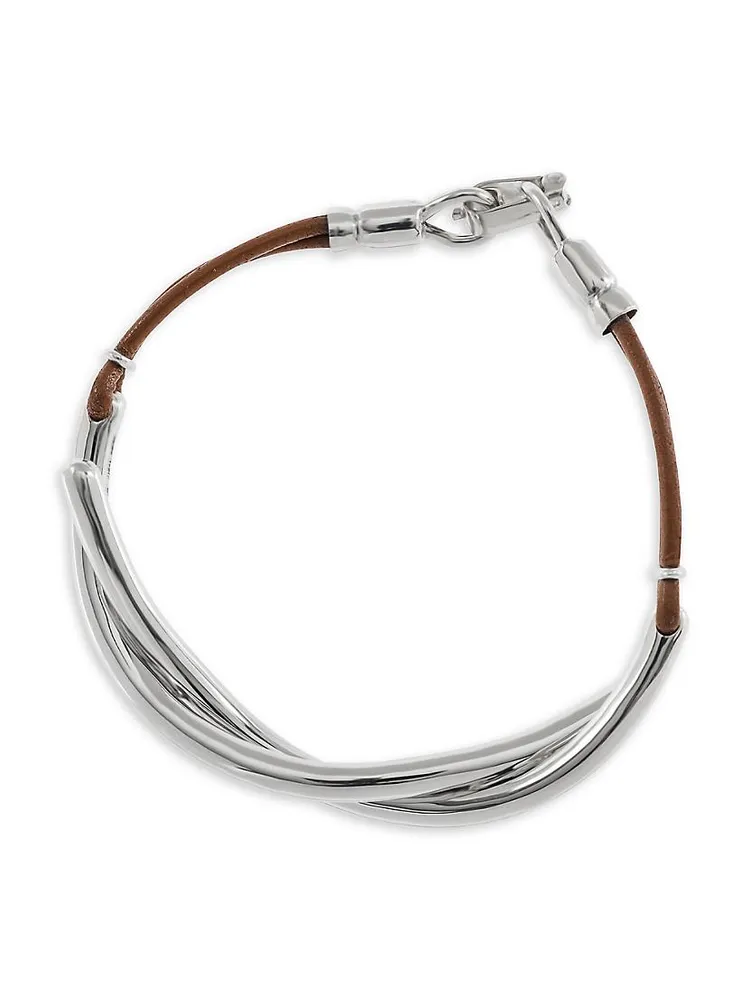 Flavia Sterling Silver & Leather Bracelet