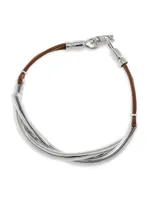 Flavia Sterling Silver & Leather Bracelet