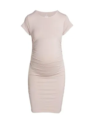Everyday Maternity Ruched Crewneck Minidress