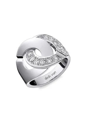 Menottes Dinh Van R16 18K White Gold & Diamond Handcuff Ring