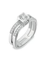 Le Cube Diamant Large 18K White Gold & Diamond Ring