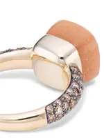 Nudo Classic Two-Tone 18K Gold, Moonstone & Diamond Ring