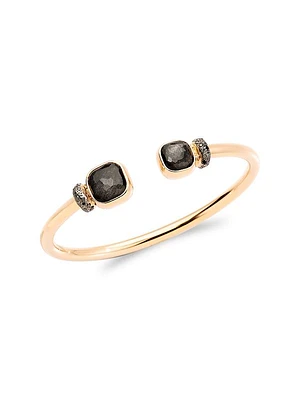 Nudo Two-Tone 18K Gold, Obsidian & Diamond Cuff