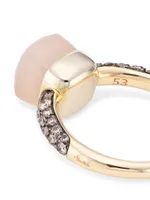 Nudo Petit Two-Tone 18K Gold, Moonstone & Diamond Ring
