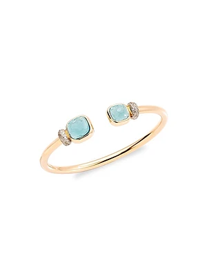 Nudo 18K Rose Gold, Sky Blue Topaz & Diamond Cuff