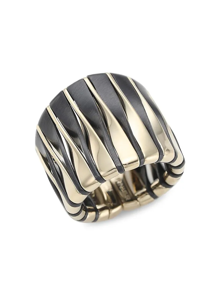 Coucher Du Soleil 18K White Gold & Bronze Tapered Ring